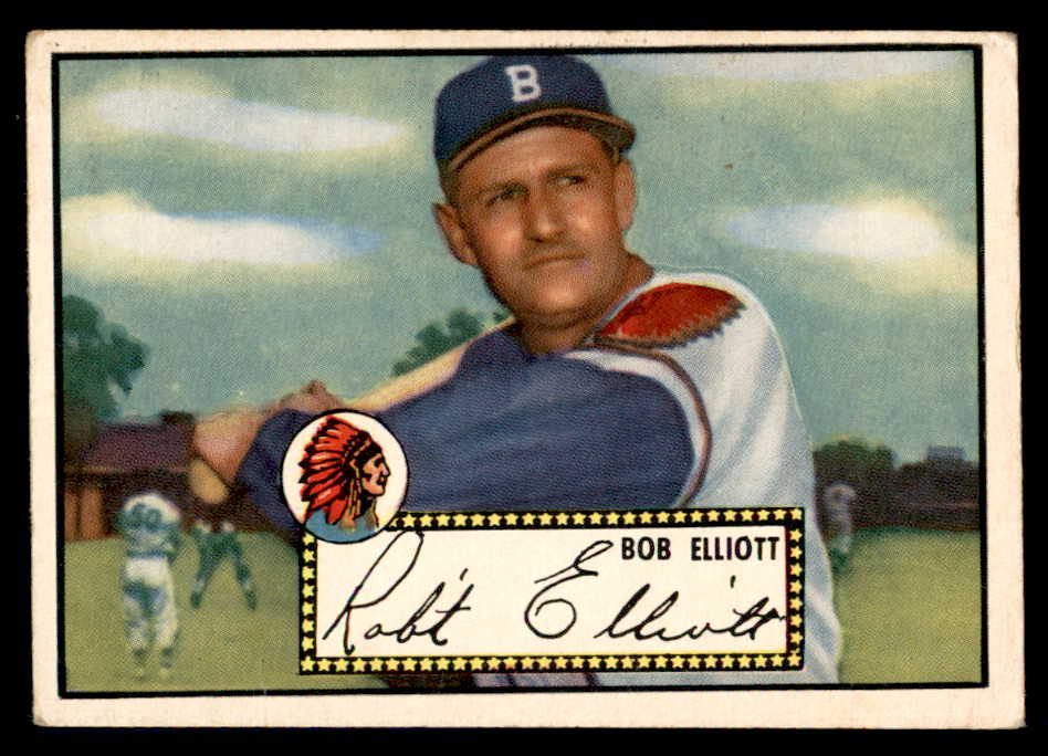 1952 Topps Baseball #014 Bob Elliott Braves VG-EX Black 558599