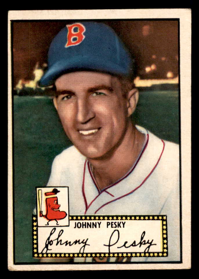 1952 Topps Baseball #015 Johnny Pesky Red Sox VG-EX Black 558600