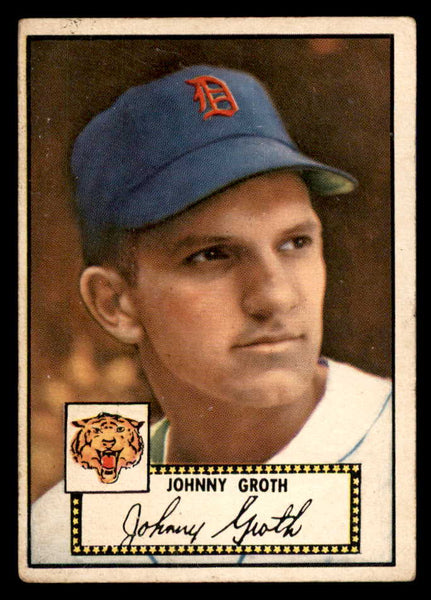 1952 Topps Baseball #025 Johnny Groth Tigers VG Black 558609
