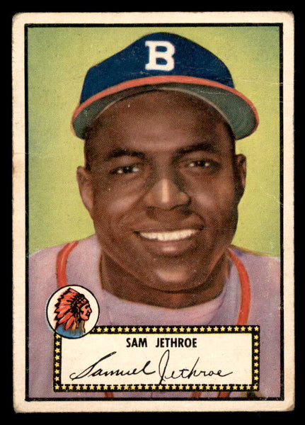 1952 Topps Baseball #027 Sam Jethroe Braves GD-VG Black 558610