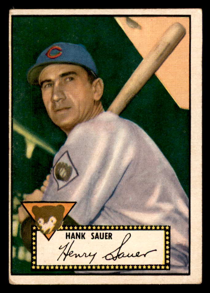 1952 Topps Baseball #035 Hank Sauer Cubs VG Black 558623