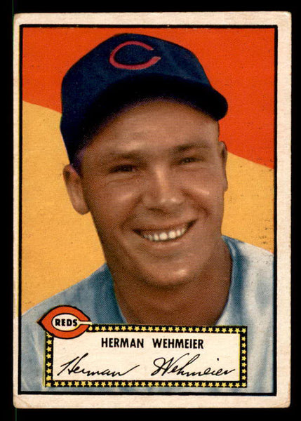 1952 Topps Baseball #080 Herman Wehmeier Reds VG Black 558670