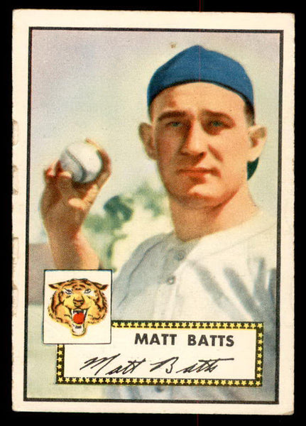 1952 Topps Baseball #230 Matt Batts Tigers GD-VG 558828