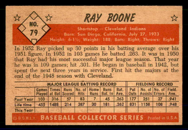 1953 Bowman Color Baseball #079 Ray Boone Indians EX-MT/NR-MT 558941