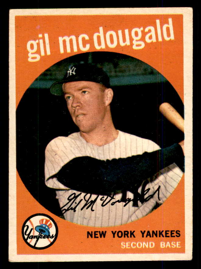 1959 Topps Baseball #345 Gil McDougald Yankees EX 559103
