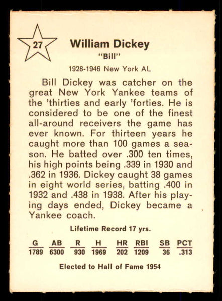 1961 Golden Press #027 Bill Dickey Yankees EX-MT/NR-MT 559122