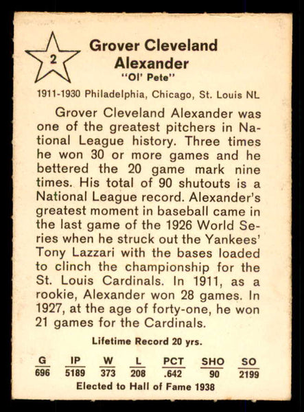 1961 Golden Press #002 Grover Alexander Phillies EX-MT/NR-MT 559126