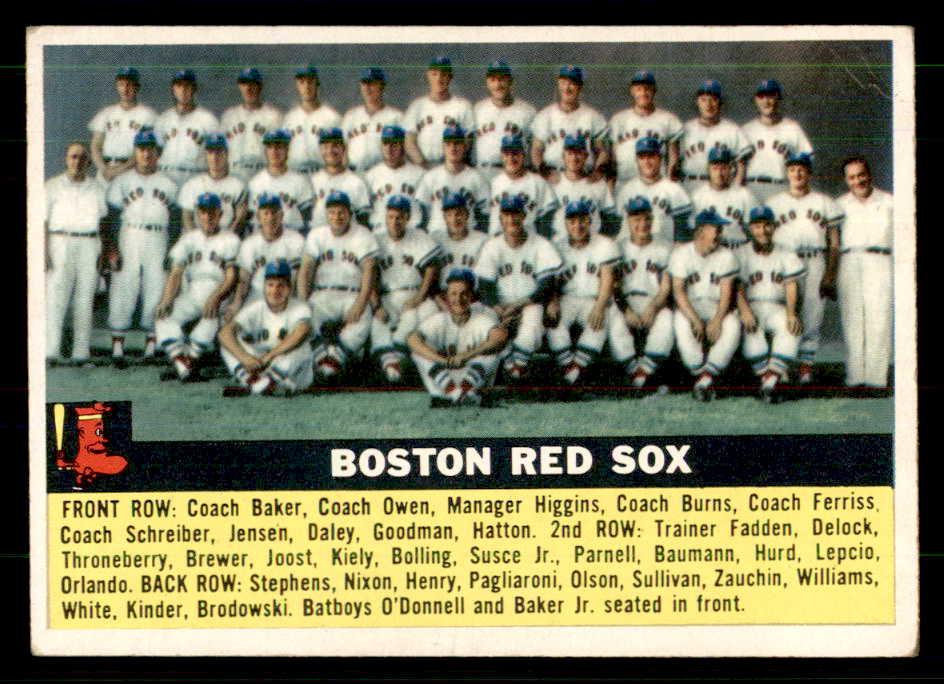 1956 Topps Baseball #111 Boston Red Sox Team EX White 559333