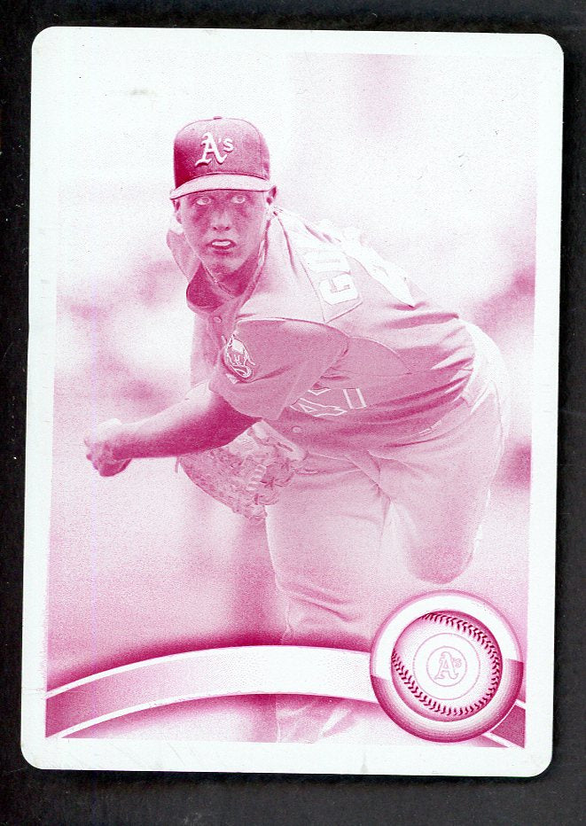 2011 Topps #030 Gio Gonzalez A's Magenta Printing Plate 559369