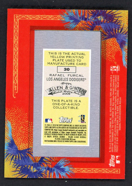 2010 Allen & Ginter Framed Mini #030 Rafael Furcal Printing Plate 559370