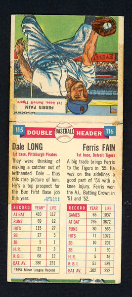 1955 Topps Baseball Double Headers #115/116 Dale Long Ferris Fain FR-GD 559629
