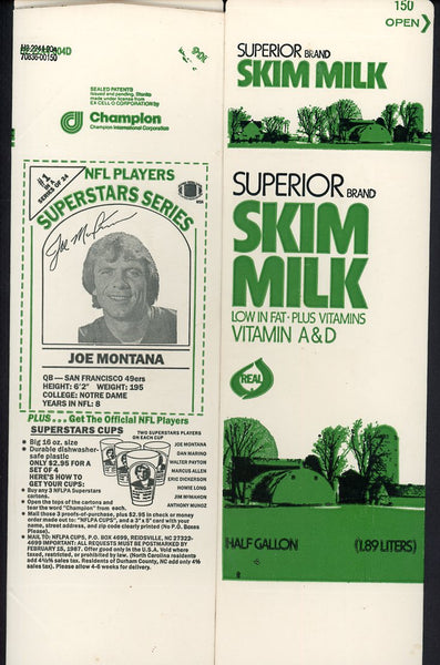 1986 Dairy Pak Football Complete Carton Set Montana Payton 559737
