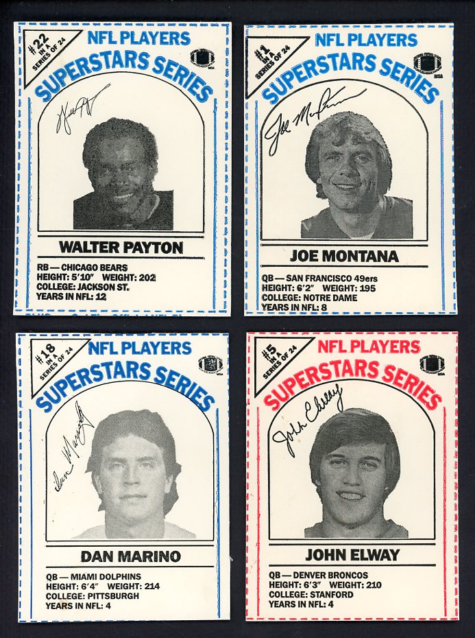 1986 Dairy Pak Football Complete Set Payton Montana 559739