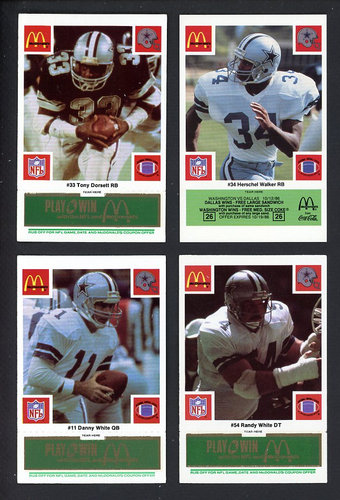 1986 McDonalds Dallas Cowboys Complete Set Green 559771