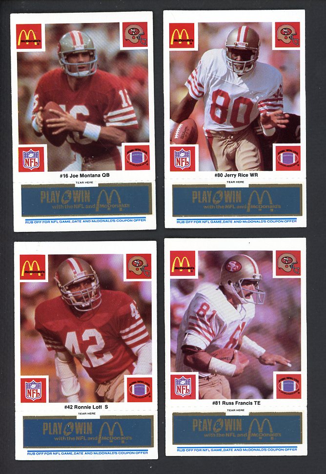 1986 McDonalds San Francisco 49ers Complete Set Blue 559779