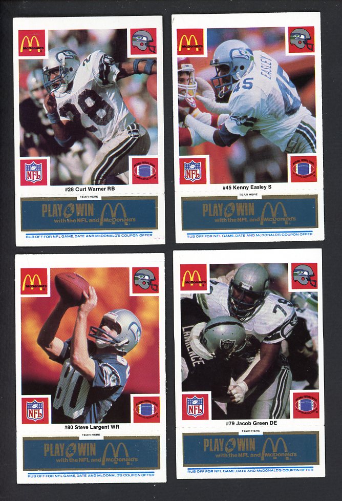 1986 McDonalds Seattle Seahawks Complete Set Blue 559806