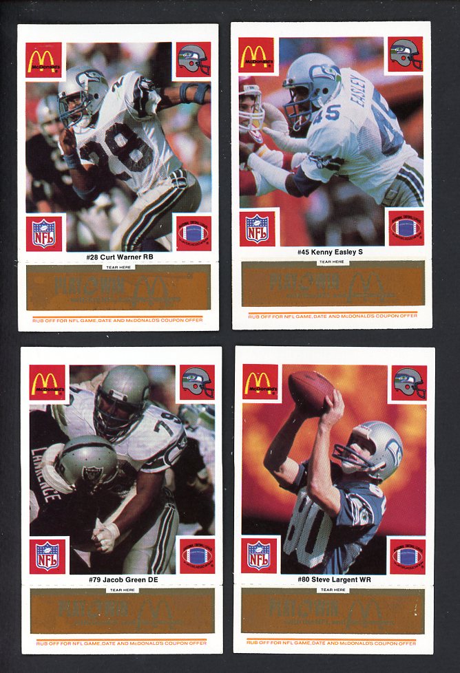 1986 McDonalds Seattle Seahawks Complete Set Gold 559807