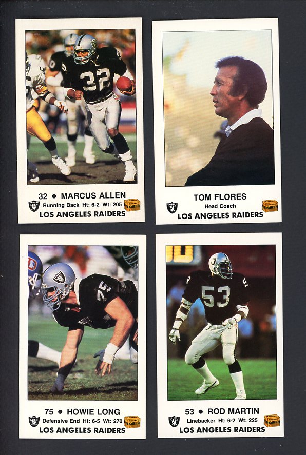 1985 Police Los Angeles Raiders Complete Set 559962
