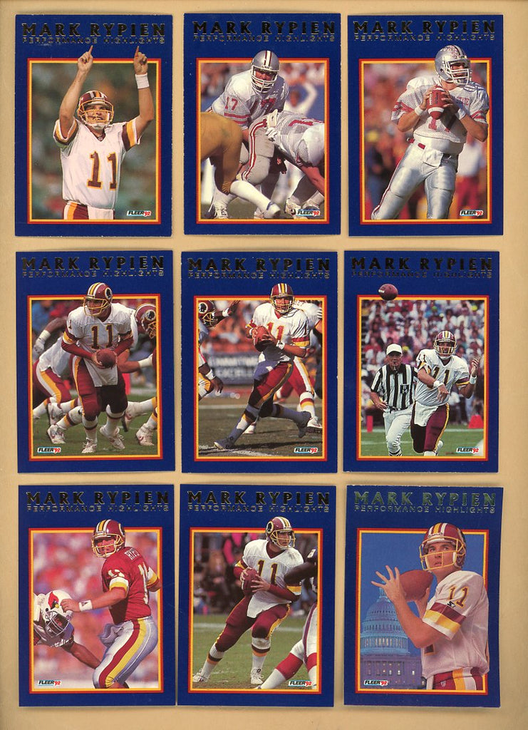 1992 Fleer Football Mark Rypien Complete Set 560152