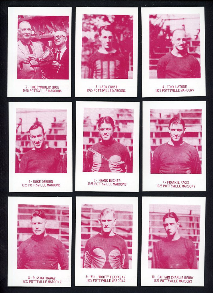 1977 Zacko 1925 Pottsville Maroons Complete Set 560221