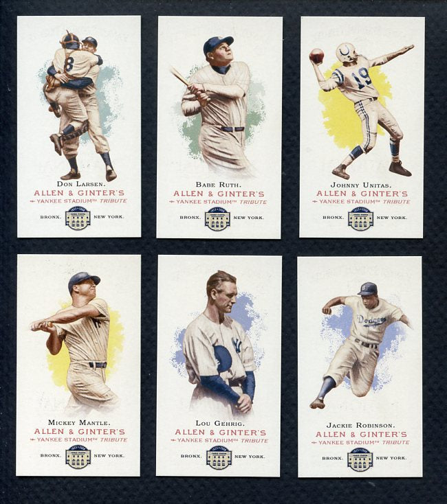 2008 Topps Retro 2 Sets W Mantle Babe Ruth Gehrig Jackie Robinson Unitas Larsen