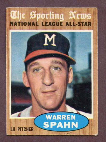 1962 Topps Baseball #399 Warren Spahn A.S. Braves VG-EX 219040