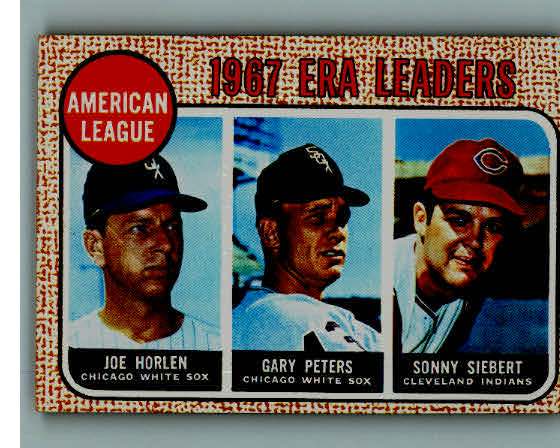 1968 Topps Baseball #008 A.L. ERA Leaders Joe Horlen Gary Peters VG-EX 244432