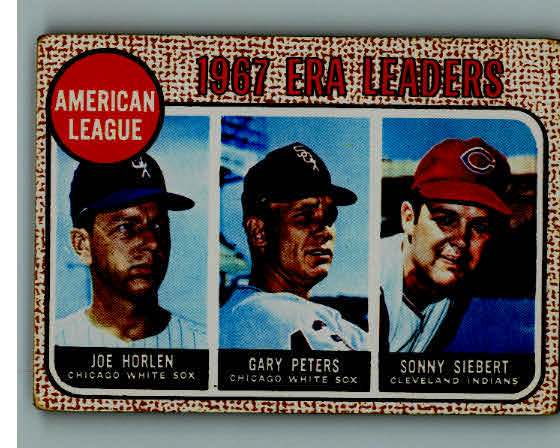 1968 Topps Baseball #008 A.L. ERA Leaders Joe Horlen Gary Peters VG-EX 244433