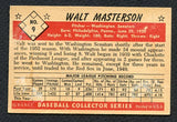 1953 Bowman Black & White Baseball #009 Walt Masterson Senators VG Residue Back 276633
