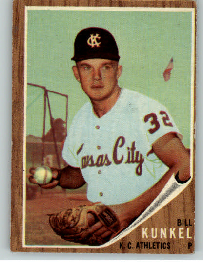 1962 Topps Baseball #147 Bill Kunkel A's VG-EX Variation 287206