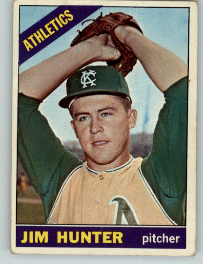 1966 Topps Baseball #036 Catfish Hunter A's EX 311604