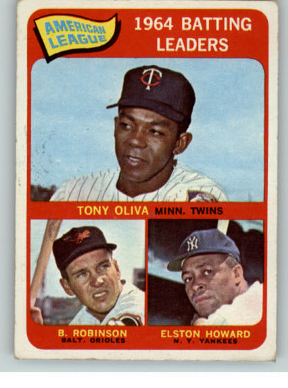 1965 Topps Baseball #001 A.L. Batting Leaders Brooks Robinson VG-EX 312818