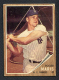 1962 Topps Baseball #001 Roger Maris Yankees VG 313596