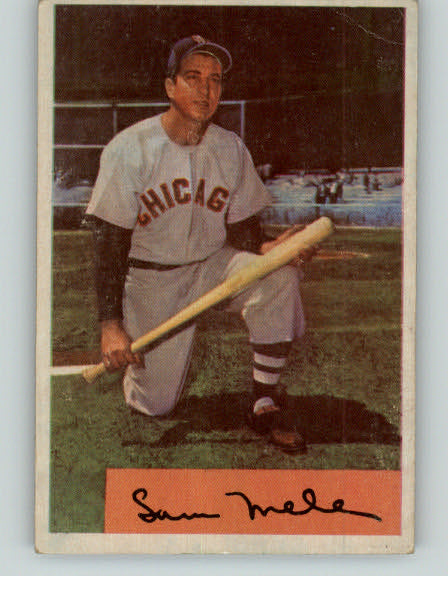 1954 Bowman Baseball #022 Sam Mele White Sox EX 321102