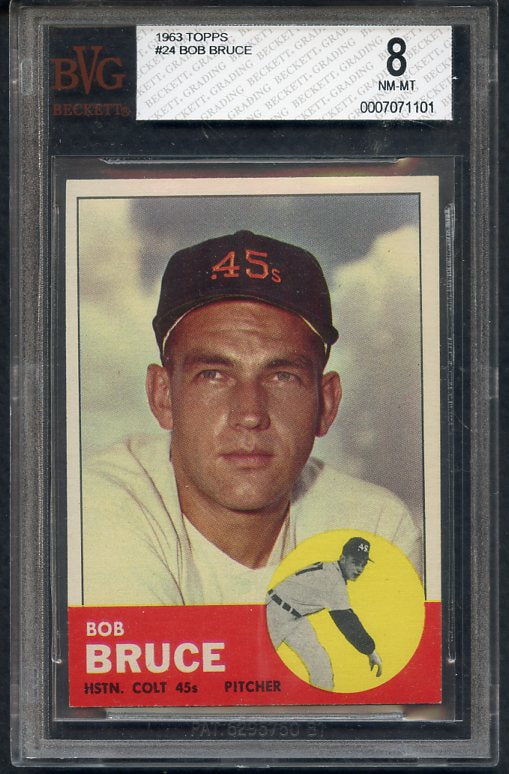 1963 Topps Baseball #024 Bob Bruce Colt .45s BVG 8 NM/MT 326490