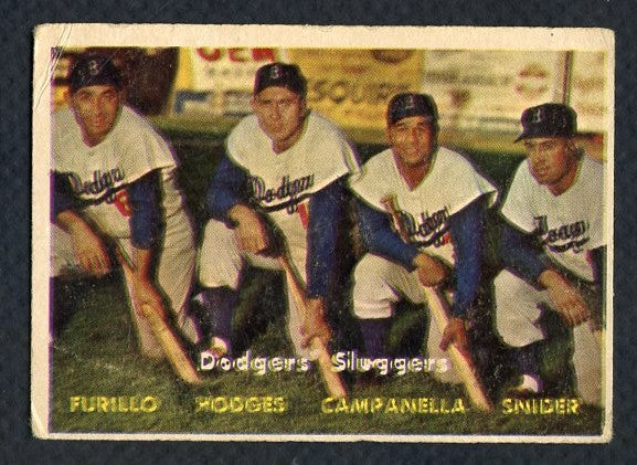 1957 Topps Baseball #400 Roy Campanella Duke Snider Gil Hodges VG 331188