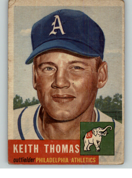 1953 Topps Baseball #129 Keith Thomas A's VG 332174