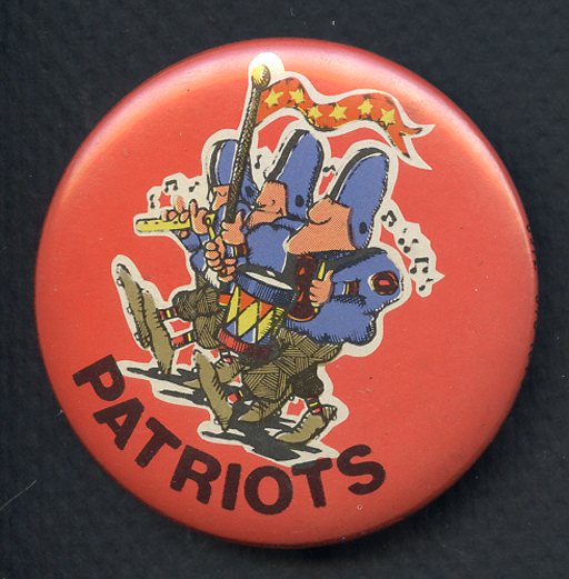 1972 Lisle NFL Character Buttons New England Patriots EX-MT 333085