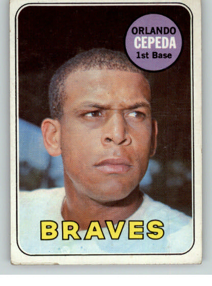 1969 Topps Baseball #385 Orlando Cepeda Braves EX 337619