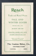 1922-23 Reach Sporting Goods Price List VG-EX 338105