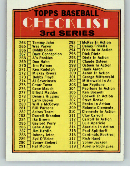 1972 Topps Baseball #251 Checklist 3 EX-MT 340186