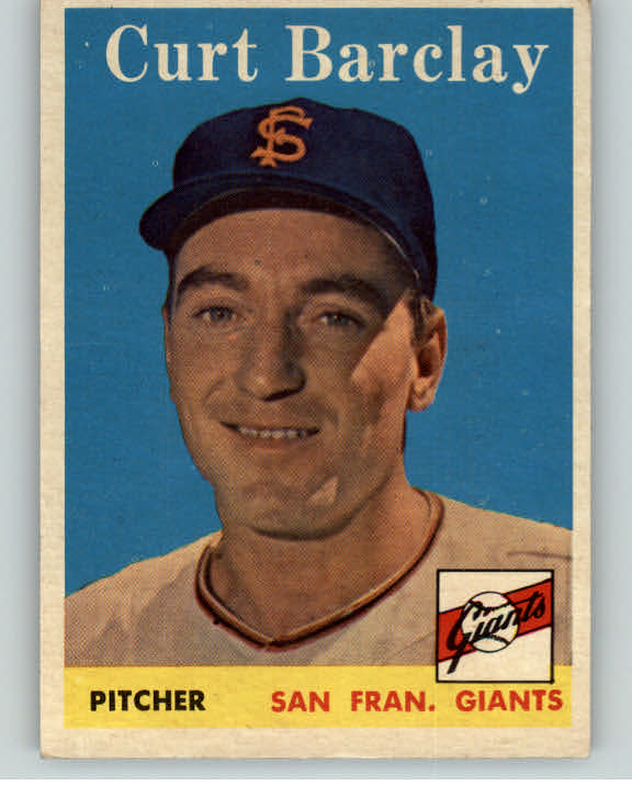1958 Topps Baseball #021 Curt Barclay Giants EX 349548