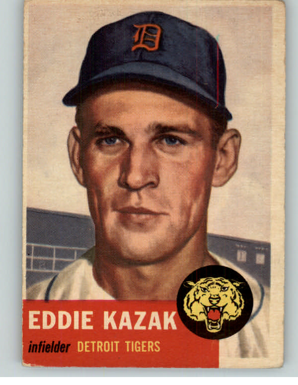 1953 Topps Baseball #194 Eddie Kazak Tigers VG-EX 359370