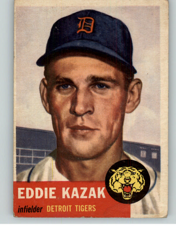1953 Topps Baseball #194 Eddie Kazak Tigers VG-EX 359371