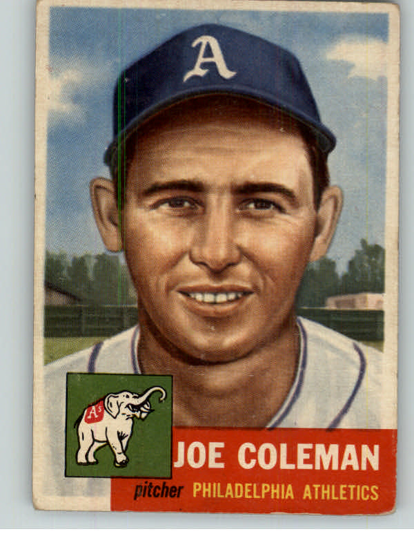 1953 Topps Baseball #279 Joe Coleman A's VG 359453