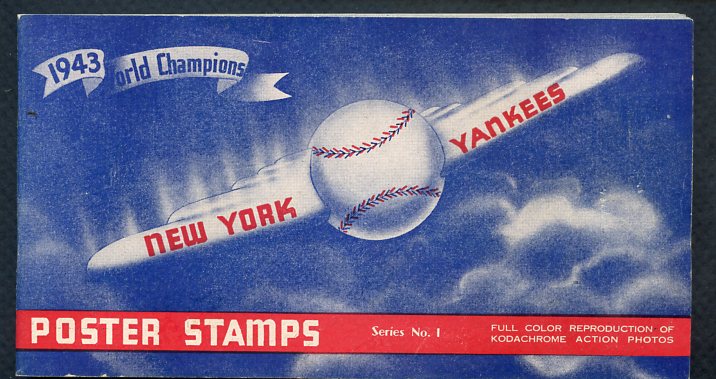 1944 New York Yankees Stamp Complete Set In Album w/Envelope 365576