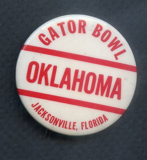 Vintage Gator Bowl Oklahoma Sooners Booster Button 365694