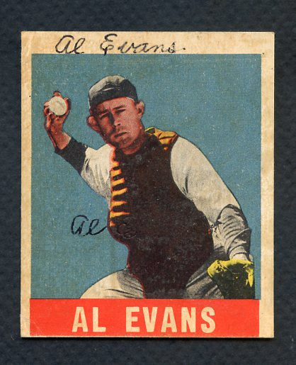1948 Leaf Baseball #022 Al Evans Senators FR-GD Ink Front 374454