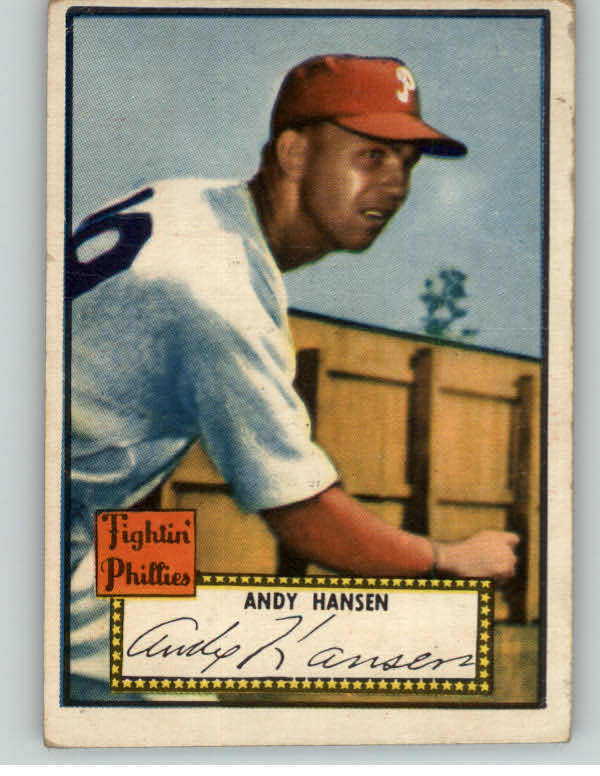 1952 Topps Baseball #074 Andy Hansen Phillies VG Red 374635