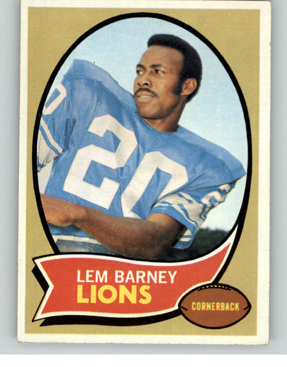 1970 Topps Football #075 Lem Barney Lions EX-MT 379966